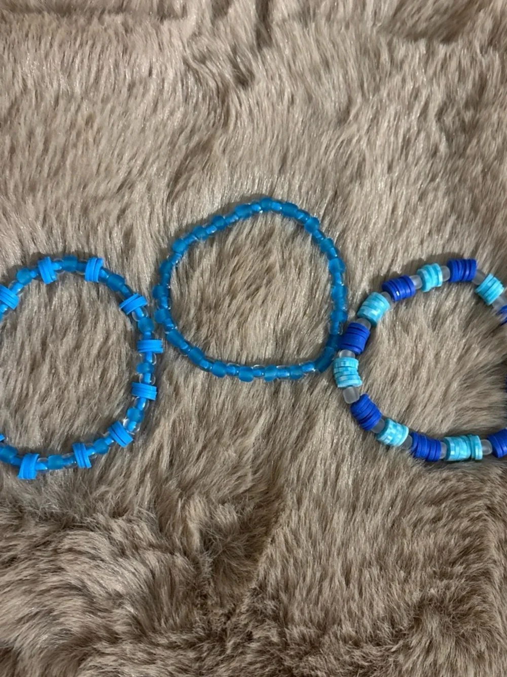 3pc Blue Beaded Bracelet Set